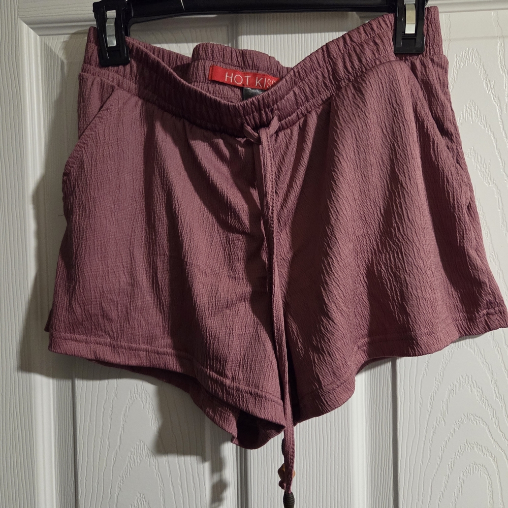 Hot Kiss Pink High Waist Shorts with Elastic Waistband Size Medium